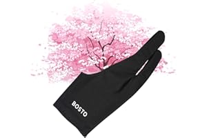 Rantoloys Gant de dessin de taille libre à deux doigts Tablette d'artiste Gant de dessin pour main droite et gauche Compatible avec les tablettes graphiques BOSTO/UGEE/Huion/Wacom