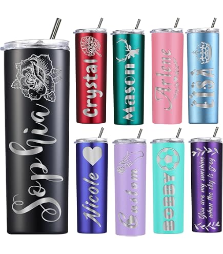 Maverton Mug Isotherme Personnalisable 600 Ml Rose – Gobelet Inox Avec Paille, Gravure Offerte, Idéal Cadeau Maman Anniversaire Ou Fête Des Mères