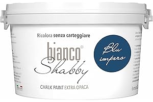 BIANCO SHABBY biancoShabby® Chalk Paint Blu Impero Pintura Shabby Chic Vintage para Muebles y Paredes Extra Mate vuelva a dar color fácilmente todo tipo de material sin lijar (2.5 l Paquete de 1)
