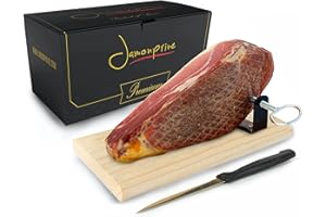 Jamón Serrano Curado Deshuesado + Jamonero + Cuchillo Version Mini de 1 Kg