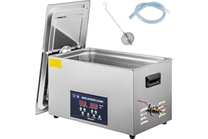 VEVOR Pulitore ad Ultrasuoni a Doppia Frequenza 30 L Professionale Pulitore Ad Ultrasuoni 220V con Riscaldamento, Pulitore Ad Ultrasuoni in Acciaio Inox per Parti Gioielli Scheda Circuito 28/40kHz