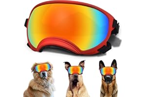 NICERINC PET Dog Sunglasses, Dog Goggles with Adjustable Strap, UV Protection, Windproof, Suitable for Large Medium-Dogs, Dogs Eyes Protection