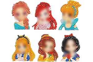 XRHOT Diamond Stickers Painting Kits 6 Pieces Diamond Stickers Kids DIY Paint by Numbers 5D Diamonds Stickers Arts and Crafts Kits for Children, Boys and Girls