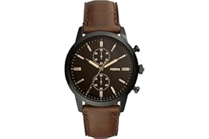 FOSSIL Townsman Uhr für Herren, Quarz-Chronographenwerk mit Lederarmband