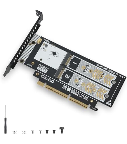 Scheda Adattatore da SSD a PCIE, 4 Porte M.2 NVMe SSD a PCIE X16 M Key Convertitore Disco Rigido Scheda di Espansione con 4 Schede di Espansione Adattatore SATA(ph44