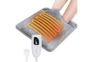 CUPLU Wawaplu Scaldapiedi elettrico confortevole, spegnimento automatico, lavabile, riscaldatore elettrico per piedi, schiena e tutto il corpo, per donne e uomini (grigio)