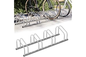 BAKAJI Rastrelliera per Biciclette da Pavimento o Parete Stand Parcheggio Esterno per Bici in Acciaio Porta Bici con Materiale di Montaggio Incluso
