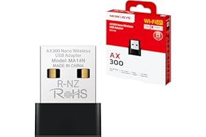 Mercusys TP-Link MA14N AX300 WiFi 6 WiFi USB, Clé WiFi pour PC Fixe, 287Mbps sur 2.4GHz, Design Nano, format ultra-compact, Installation Plug-&-Play, Compatibilité Windows 11/10/7 +Linux