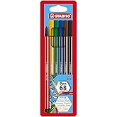 STABILO Pen 68 - Ke&ccedil;e U&ccedil;lu Boya Kalemi - 6 'lı Askılı Paket - 6 Farklı Renkte