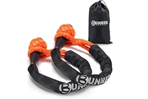 BUNKER INDUST 2Pcs Synthetic Soft Shackle Rope,1/2 Inch x 24 Inch (41,000 LBS Breaking Strength) Winch Towing Recovery Shackles for Offroad 4x4 Vehicles Truck, SUV, ATV, UTV