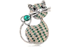 IMINI Delikatna broszka z kotem szpilka sweter szal klips szpilka kryształ górski cyrkonia zwierzę dekoracja obroża broszki przypinka dla kobiet dziewczyn klapa szaliki sukienka garnitur plecaki urocza biżuteria prezenty, Metal, Cyrkonia sześcienna