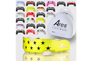 ‎ARES FIGHTWEAR Ares Fightwear® Mundschutz Boxen Slim Fit inkl. Aufbewahrungsbox für Kampfsport, MMA & Athleten I Maximaler Zahnschutz dank Optimaler Slim Fit Passform I Profi Mouthguard für Herren & Damen