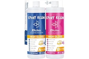 JDiction Epoxidharz mit Härter - 474ml / 16oz epoxidharz glasklar gießharz - 1: 1 Verhältnis Profi Qualität glasklar & geruchsarm - Gießharz für Holz, Schmuckherstellung, Malerei