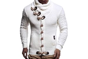 Leif Nelson Giacca Uomo in Maglia Cardigan Collo a Scialle LN-4195