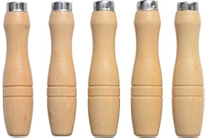 ACCOCO Manico di lima di legno con robusti collari di metallo Per 14 '' - 18 '' File o scalpello (Medio)