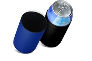 kwmobile Fundas de Neopreno compatibles con 330ml / 355ml Lata -2X Cubierta enfriadora de latas Cerveza refresco Negro/Azul