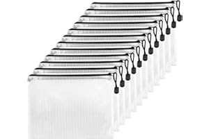 Fousenuk 12 sztuk A4 Torba na Dokumenty, Torba na Zamek Wodoodporna Siatka