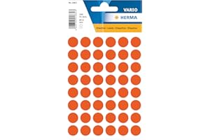 ‎HERMA HERMA 1862 Punktaufkleber Klebepunkte rot, 240 Stück, Ø 13 mm, 48 pro Bogen, selbstklebend, Markierungspunkte für Kalender Planer Basteln, matt, blanko Papier Farbpunkte Etiketten Aufkleber