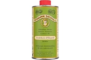 HERMANN SACHSE Huile pour bois de teck 250 ml pour l'extérieur, protection et entretien du bois pour meubles de jardin, terrasses | Idéal pour teck, mélèze, chêne, acacia Bangkirai | Huile pour meubles en teck