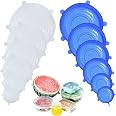 12 Couvercles En Silicone Extensibles - 6 Tailles Différentes, Pour Conservation Au Frigo, Micro-ondes, Four - Sans BPA, Lavables
