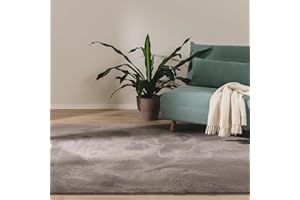 benuta Basic Syntetyczny Dywan salon Furry - Szary 160x230 cm - Miękki salon - Antypoślizgowy spód - Pranie - Ogrzewanie podłogowe