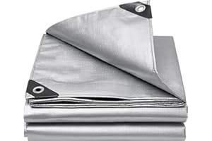 QHAIYYBF Lona Impermeable Exterior,Lona,tarp,plastico cubretodo,Suelo Camping Exterior,160g/m² Lona de Protección Toldo Reforzado PE con Ojales,Cubretodo Múltiples Usos