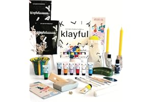 KLAYFUL – Kit de Cerámica para Adultos con 3 kg de Arcilla Blanca de Secado al Aire | Incluye Herramientas, Pinceles, Pinturas Clásicas | Decoraciones Artesanales y Regala Arte Hecho a Mano | DIY Kit