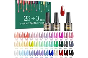 SINZONeu Vernis Semi Permanent -39Vernis Manucure Nail Art Lot Vernis à Ongles UV LED Nail Polish Soak Off 36 Couleurs Populaire, Base et Top Coat, Matt Top Coat, 8ml