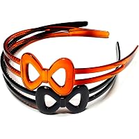 ANNA CREATIONS Bow Set Of 2 Plastic Hair Bands for Girls & women (Black And Brown) (BOW)