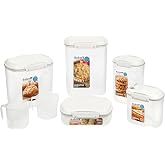 Sistema BAKE IT pişirme seti saklama kutusu seti, kapaklı 5 d&ouml;kme kutusu ve 2 &ouml;l&ccedil;&uuml;m kabı, BPA i&ccedil;ermez, m&uuml;sli, un, makarna ve 