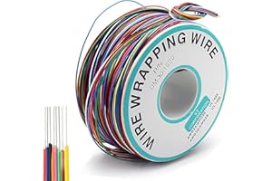 GOTYOU Rollo de Cable de Colores,Cable de Embalaje de Prueba de Aislamiento Cable de Cobre Estañado 30AWG P/N B-30-1000,para Placa Base Portátil Prueba Electrónica