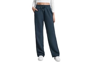 CRZ YOGA Femme Pantalon de Survêtement Quotidien Doublure en Coton et Polaire Chaud Doux Jambes Droites avec Poches