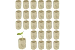 AMACOAM Laine de Roche Blocs Cylindriques en Laine de Roche Terreaux de Coco Compressés 30 Pièces Bouchons de Démarrage en Laine de Roche pour Culture Hydroponique, Fleurs, Plantes d'intérieur, Jardin