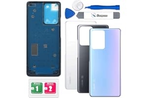 Eonpam Akkudeckel für Xiaomi Mi 11T / Mi 11T Pro Rückseite Glas Original Backcover Back Glas Ersatz mit Reparatursatz (Blau)