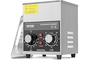 VEVOR Pulitore ad Ultrasuoni 2L con Timer Riscaldante Cestello, Macchina Digitale a Cavitazione Sonica, Pulitrice Ultrasuoni 60 W per Strumenti di Orologi, Occhiali, Monete, Utensili Metallici