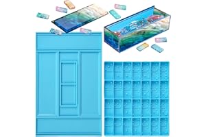 Souarts Moulle Resine de Domino Moule Silicone Resine Epoxy de Moudre Moulle Resine Epoxy Moulle Bijoux en Silicone Moules en résine Domino Moulle en Silicone