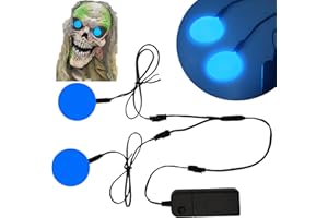 Ygmylandbb Electroluminescent Panels, EL Panels Light, Round Neon Eyes Decorative el Illumination Glowing Eyes for Cosplay Helmet DIY or Halloween Christmas Decoration (50mm, Blue)