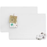 ZOLLNER Set of 2 Bath Rugs 50 x 70 cm Cotton Terry Cloth White Hotel Quality Oeko Tex&reg; Certified