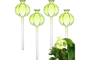 BEAUTYWEN 4PCS Large Cactus Watering Bulbs Glass Plant Watering Bulbs Clear Glass Plant Water Drippers Cactus Shape Self-Watering Bulbs Automatic Irrigation Device Plant Water Globes for Indoor and Outdoor