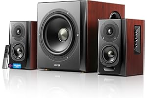 Edifier S350DB Système D'enceintes - Enceintes Étagères Et Subwoofer 2.1, Avec Bluetooth V4.0 AptX En Bois/Noir