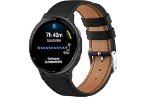 Läderarmband för Garmin Vivoactive 6/5/3, 20 mm ersättningsarmband armband klockarmband, armband för Garmin Vivomove 3/Sport/Style/Luxe/Trend/HR,D2 Air X10/Bounce 2