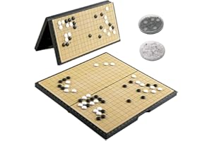 Luoyer Go Spielset Magnetisch Zusammenklappbares Brettspiel Tragbares traditionelles chinesisches Weiqi Set mit magnetischen Steinen für Erwachsene Reise Gomoku (Klein 28 cm)