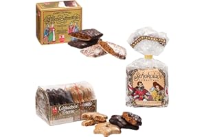 ‎SCHMIDT Lebkuchen-Schmidt Lebkuchenpaket Schokolebkuchen, Lebkuchensterne & Elisen-Schnitten Premium Nürnberger Lebkuchen Weihnachtspaket 3er Geschenkbox