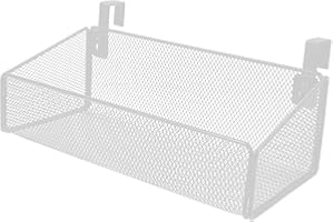 Alipis Bedside Hanging Organizer Metal Mesh Shelf Dorm Hanging Storage Baskets Over Organizer Rack for Dorm Bunk White