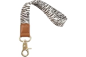 ‎INNOBETA INNObeta Schlüsselband, Fashion Wristlet Umhängeband mit Metall Ring und Hohe Qualität Leder, Ideal für Handy, Schlüssel,Zweiseitiger Druck in Voller Farbe- Weißes Tiger Muster