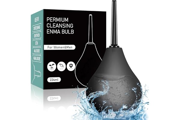 Poire a Lavement Pour Anus - Poire de Lavement Intime Anale,Pour Hygiène Anale et Vaginale, Adulte Femme et Homme,224ML,Poire Lavement Rectale En Silicone Médicale Anale et Vaginale,Sans BPA (Noire)