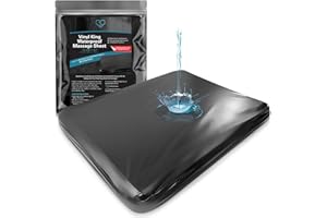 EROTICGEL Black Vinyl King Waterproof Fitted Massage Bed Sheet with Side Pocket | Mattress Protector, Bed Cover for Nuru Massage - Oil, Water-Based, Silicone Safe | 183cm x 203cm + 40cm Deep Pocket