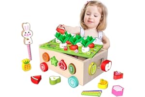 OSLINE Montessori Wooden Shape Colour Sorter Toys for Boy Girl Gifts,Educational Learning Toys for Toddler,Easter Birthday Present-Fine Motor Skills Toys