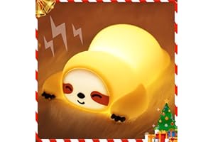 Okayera Sloth Night Light, Cute Squishy Lamp for Bedroom, Silicone Animal Dimmable & Timer Rechargeable Nightlight for Girls Boys Kids, Home Decor Christmas Birthday Gifts