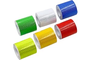 KOUHA Bande Reflechissante Autocollante 3 m x 50 mm Ruban Réfléchissant Adhésif 6 Rouleau Ruban Réfléchissant Bande Reflechissante pour Camion de Voiture Remorque de Camping